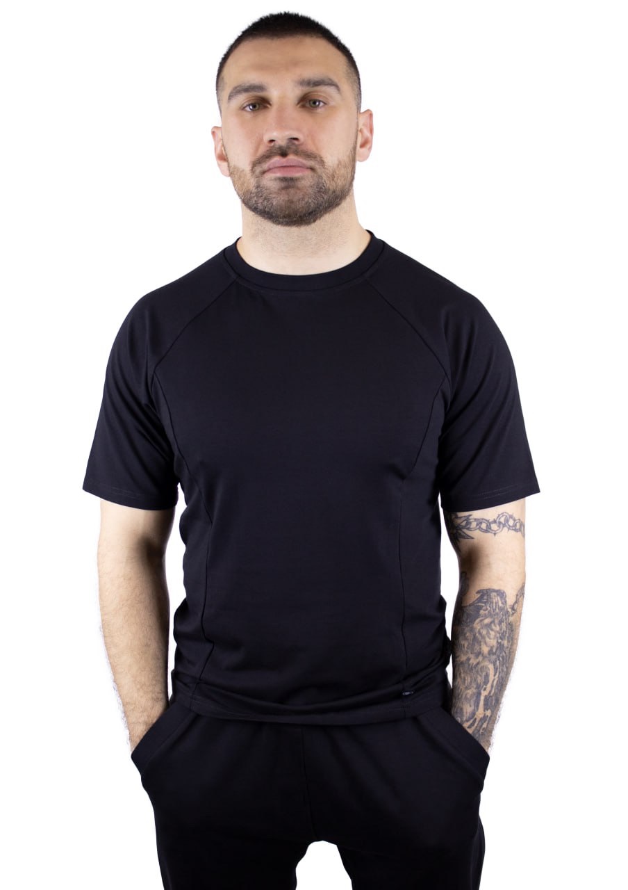 Футболка слимфит "Indiferenze Black" мужская