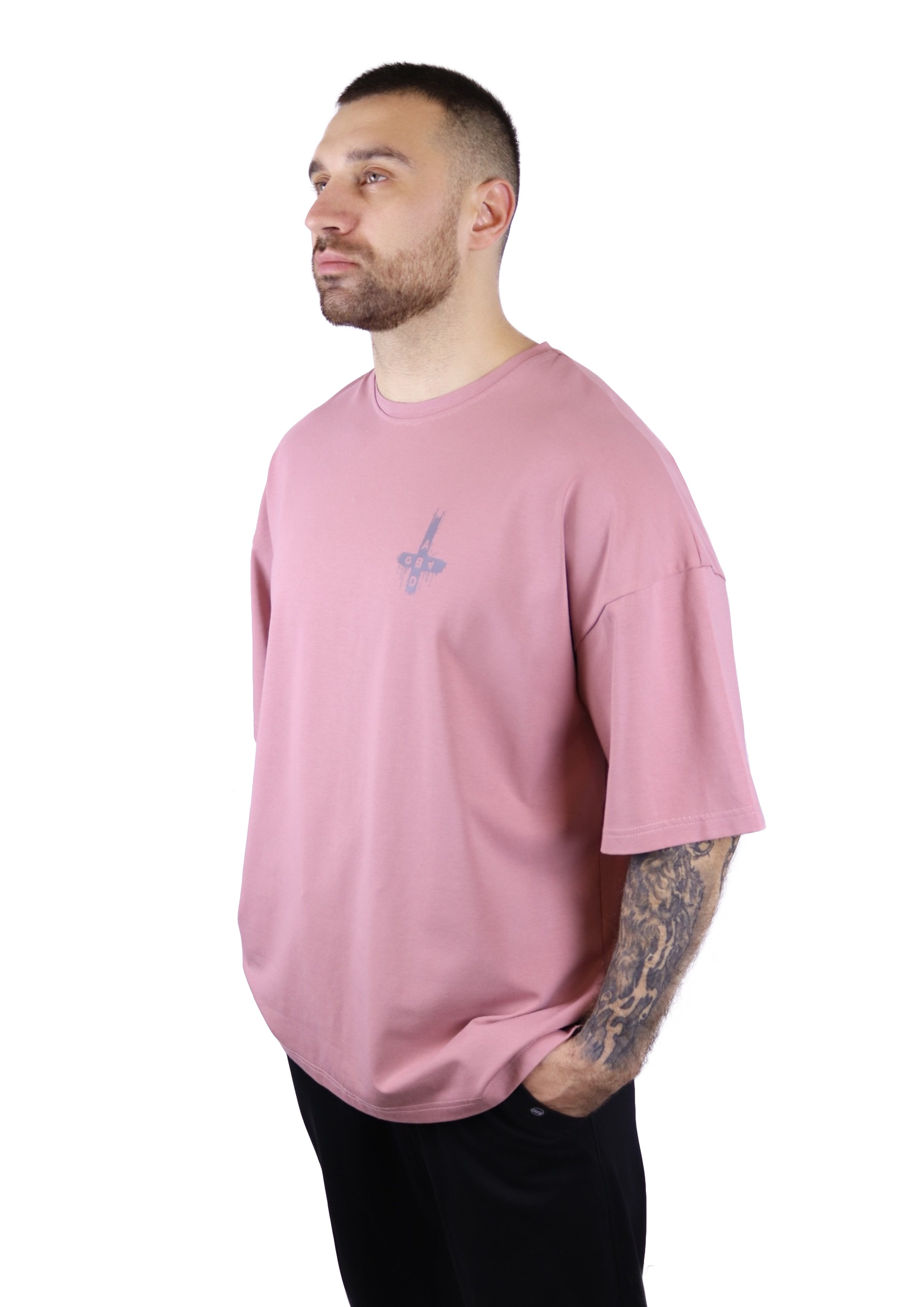 Футболка оверсайз "Kreuze Back Rose" мужская