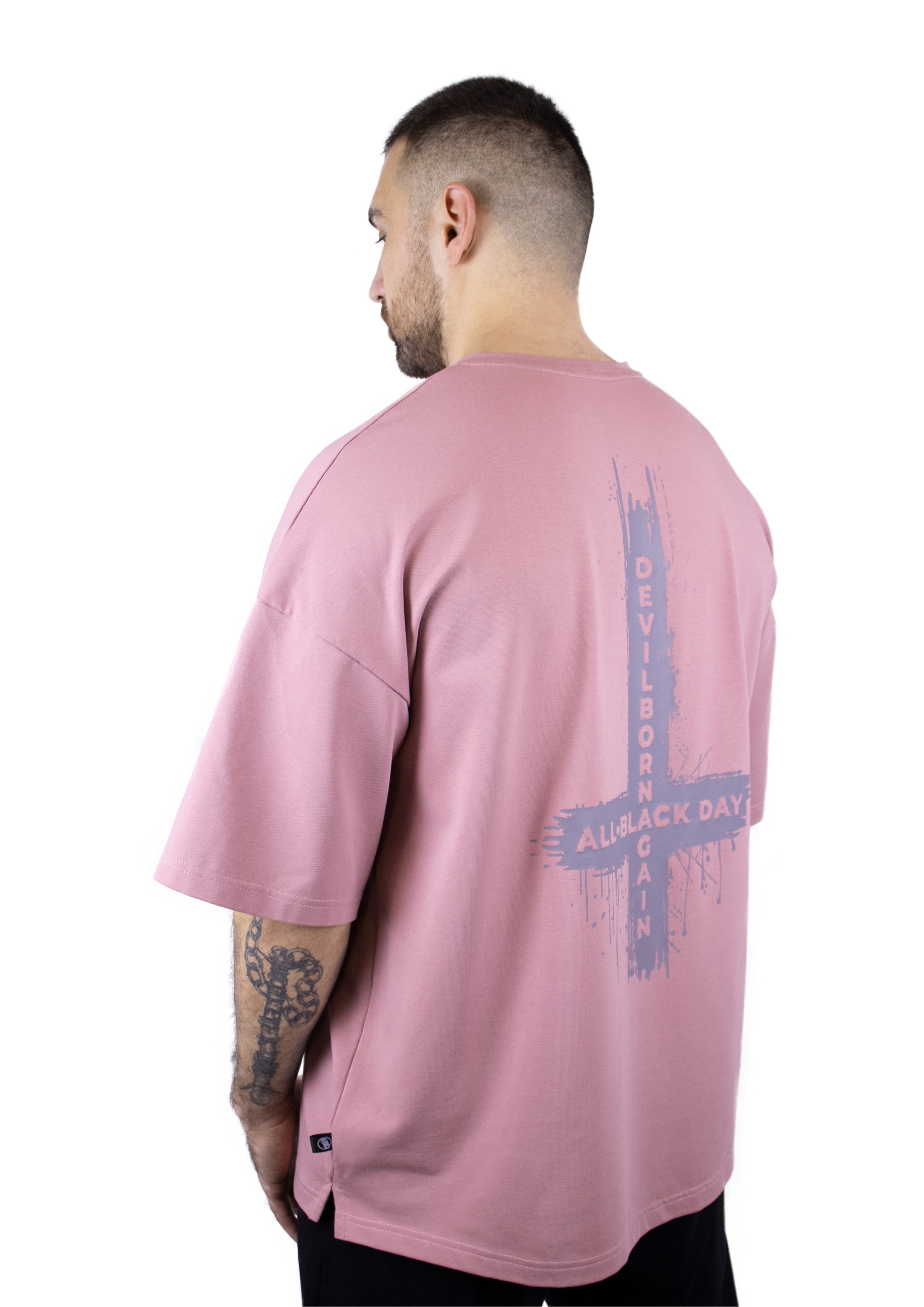 Футболка оверсайз "Kreuze Back Rose" мужская