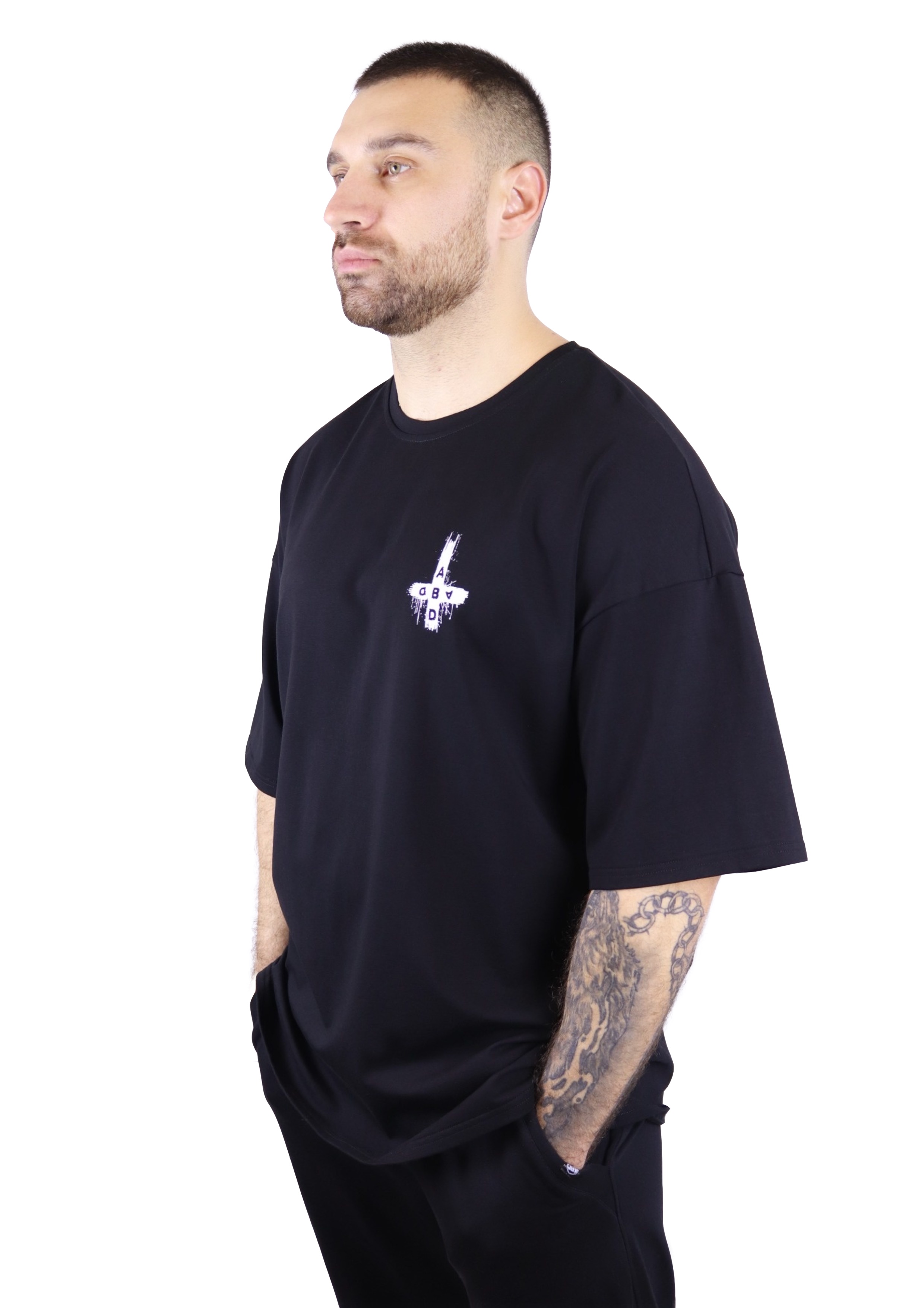 Футболка оверсайз "Kreuze Back Black" мужская