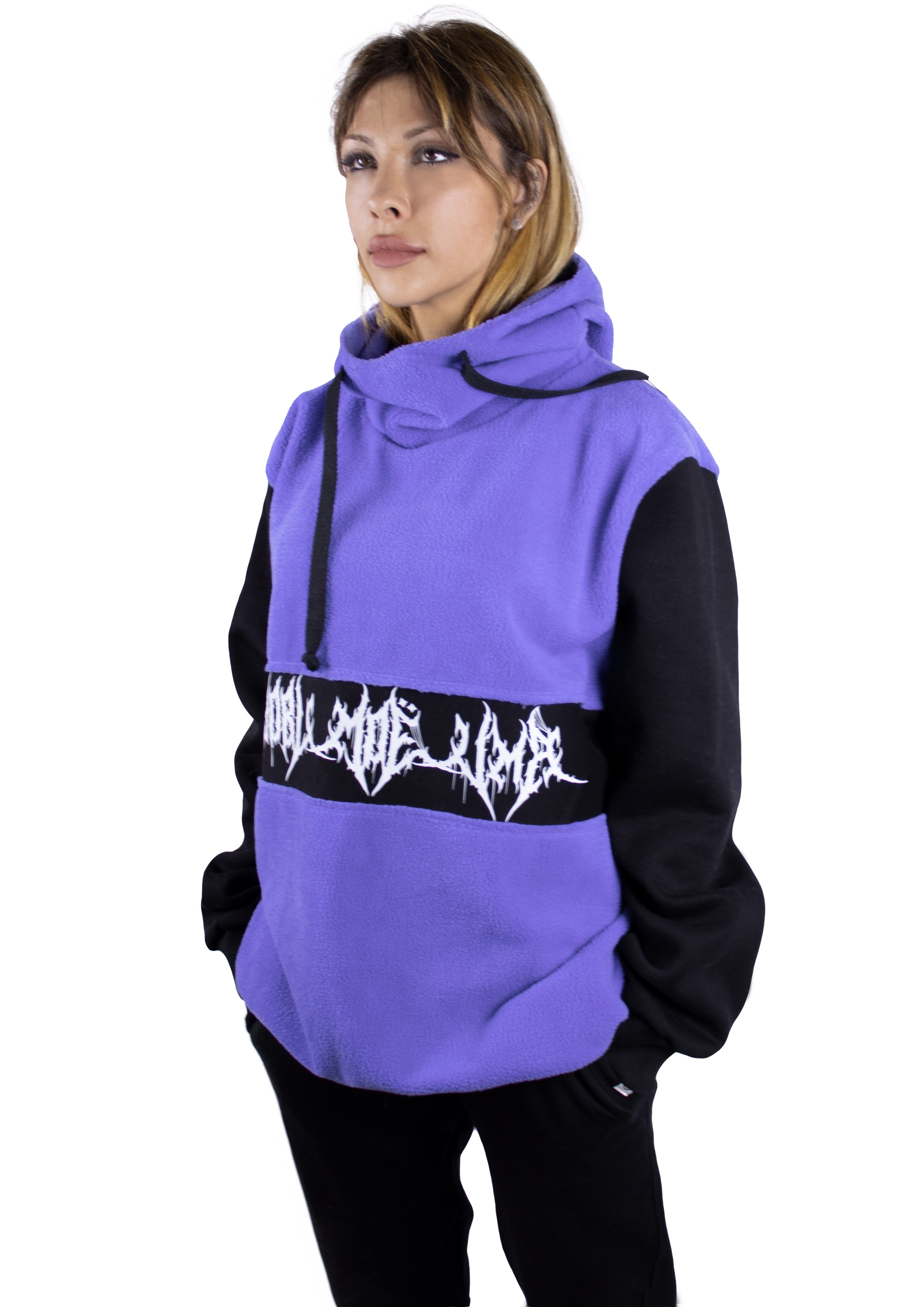 Худи оверсайз из барашка "Вязь горизонт SMN" женский